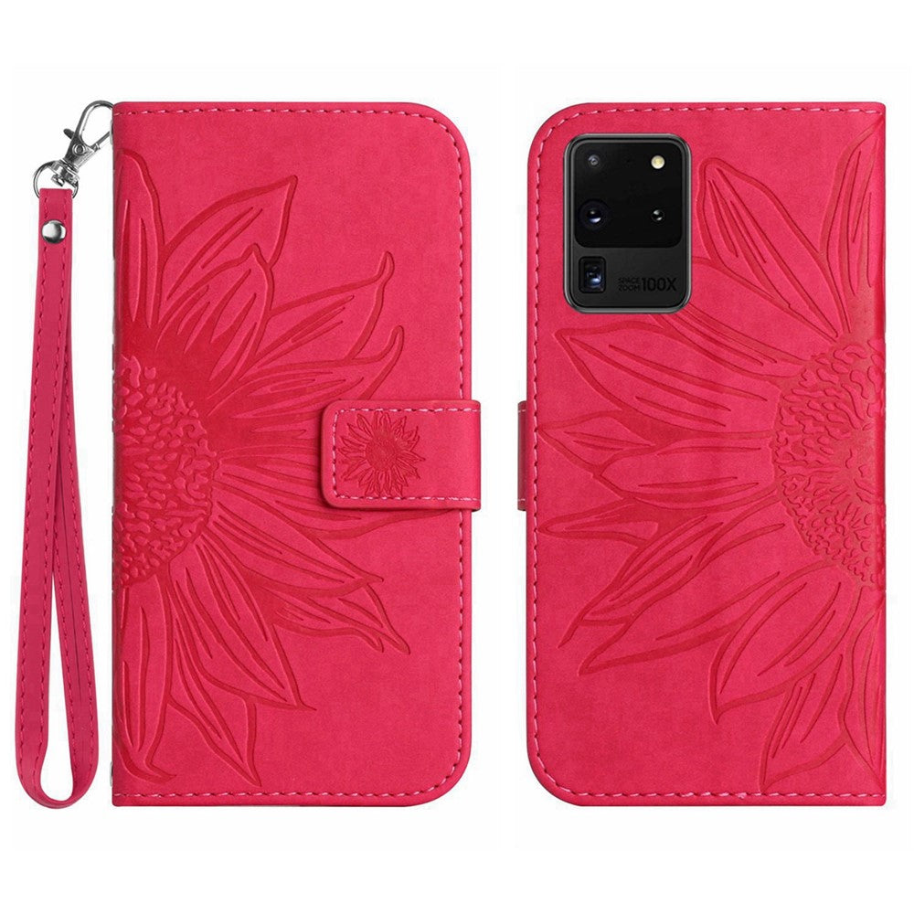 Galaxy S20 Ultra Wallet-Hülle – Sonnenblume aufgedruckt, mit Ständer & Riemen