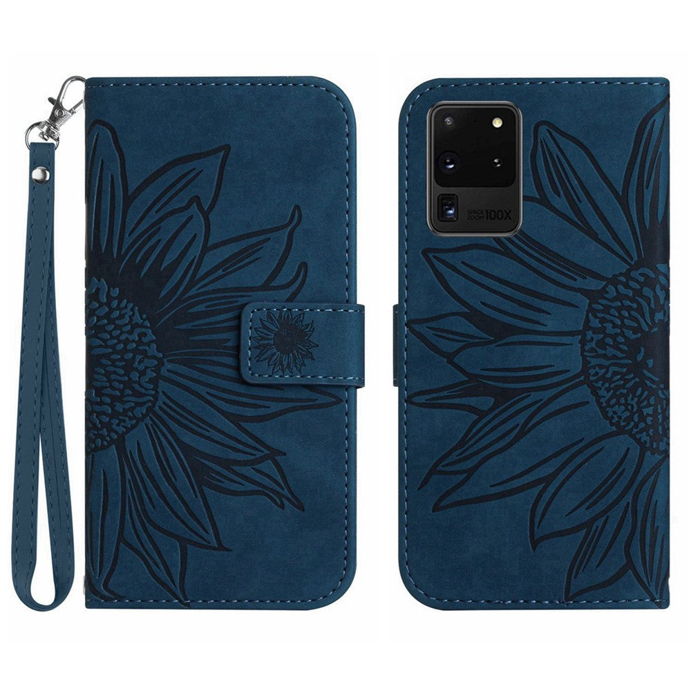Galaxy S20 Ultra Wallet-Hülle – Sonnenblume aufgedruckt, mit Ständer & Riemen