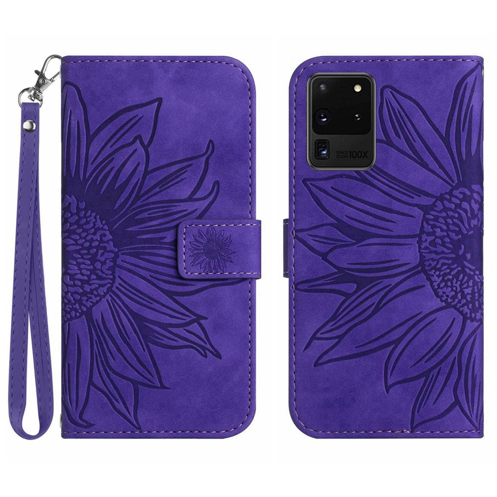 Galaxy S20 Ultra Wallet-Hülle – Sonnenblume aufgedruckt, mit Ständer & Riemen