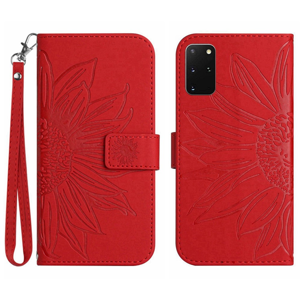 Galaxy S20 Plus 4G/5G Wallet-Hülle – Sonnenblume aufgedruckt, mit Ständer & Riemen