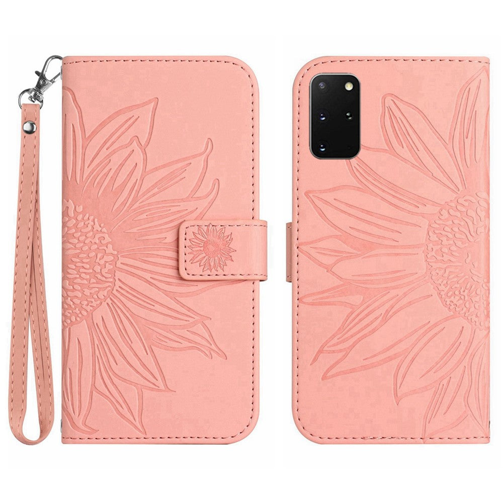 Galaxy S20 Plus 4G/5G Wallet-Hülle – Sonnenblume aufgedruckt, mit Ständer & Riemen