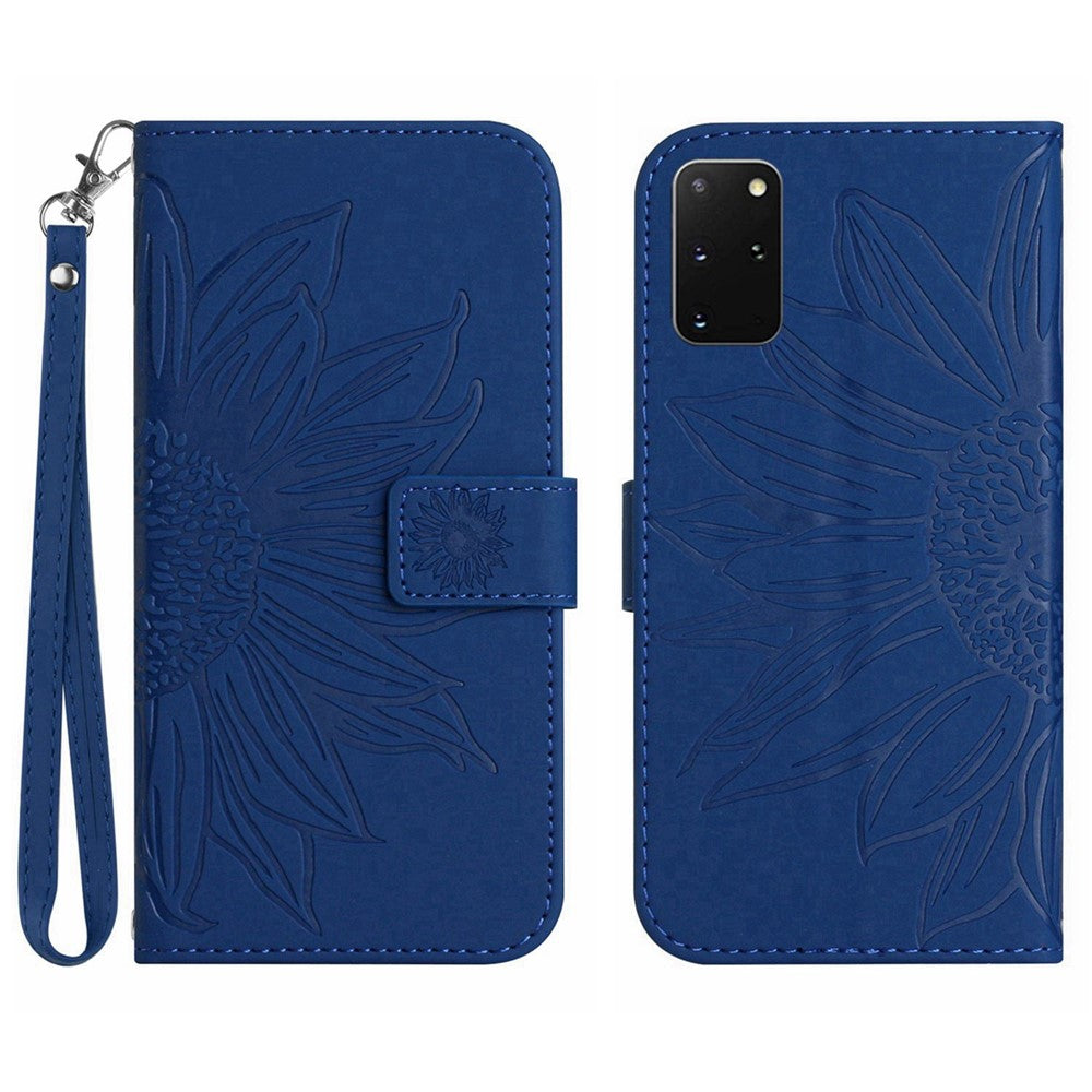 Galaxy S20 Plus 4G/5G Wallet-Hülle – Sonnenblume aufgedruckt, mit Ständer & Riemen