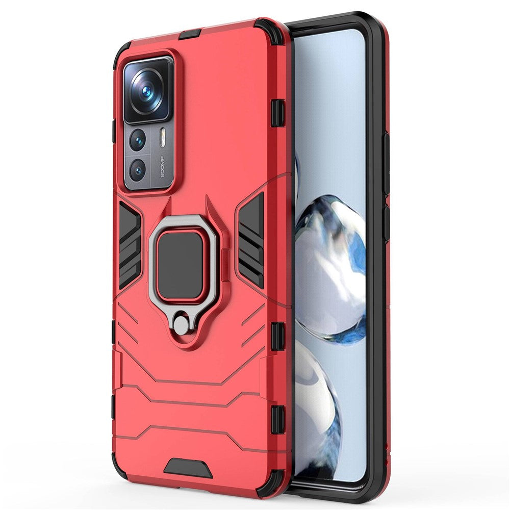 For Xiaomi 12T Pro 5G Ring Holder Kickstand Protective Phone Cover Hard PC Soft TPU Drop-proof Case