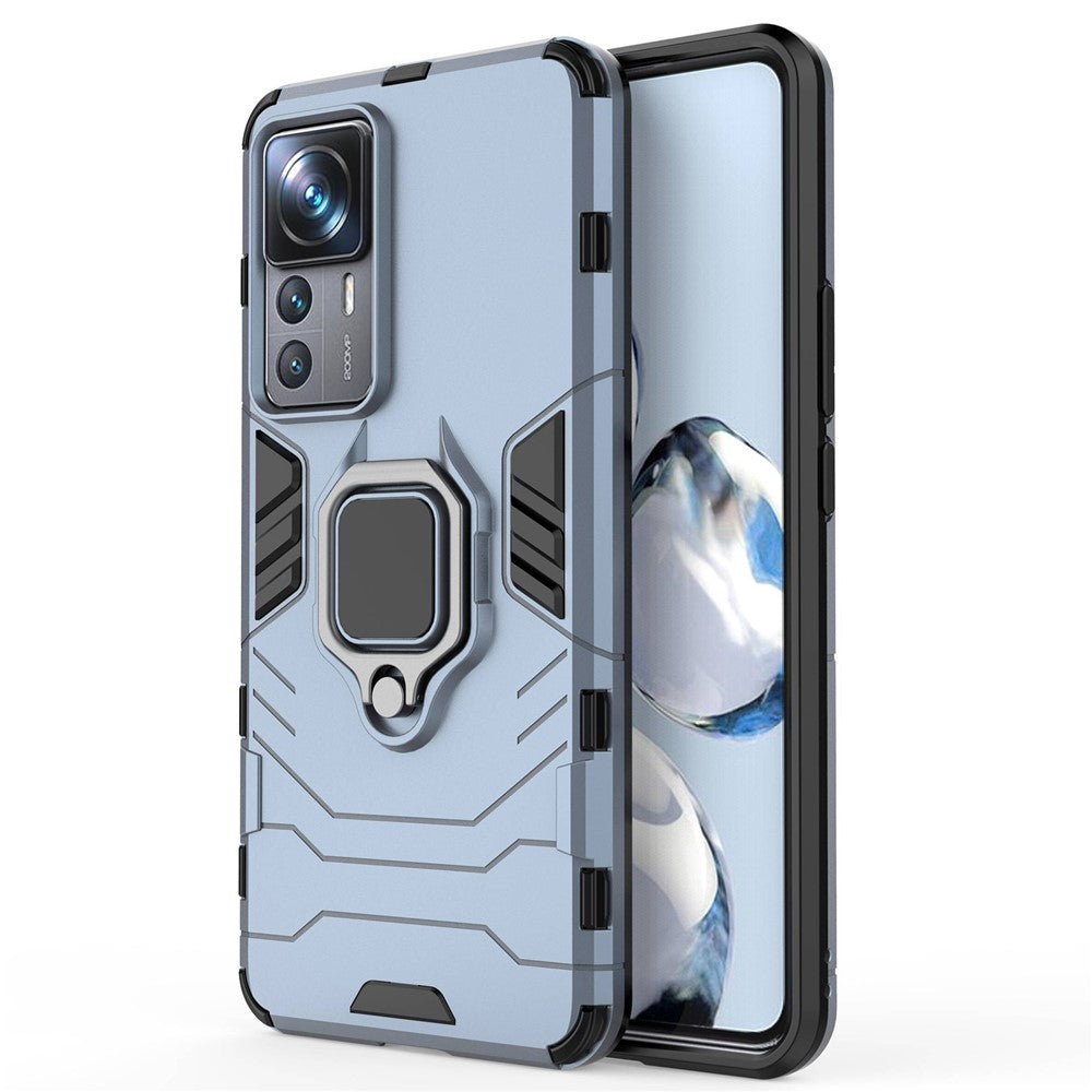 For Xiaomi 12T Pro 5G Ring Holder Kickstand Protective Phone Cover Hard PC Soft TPU Drop-proof Case