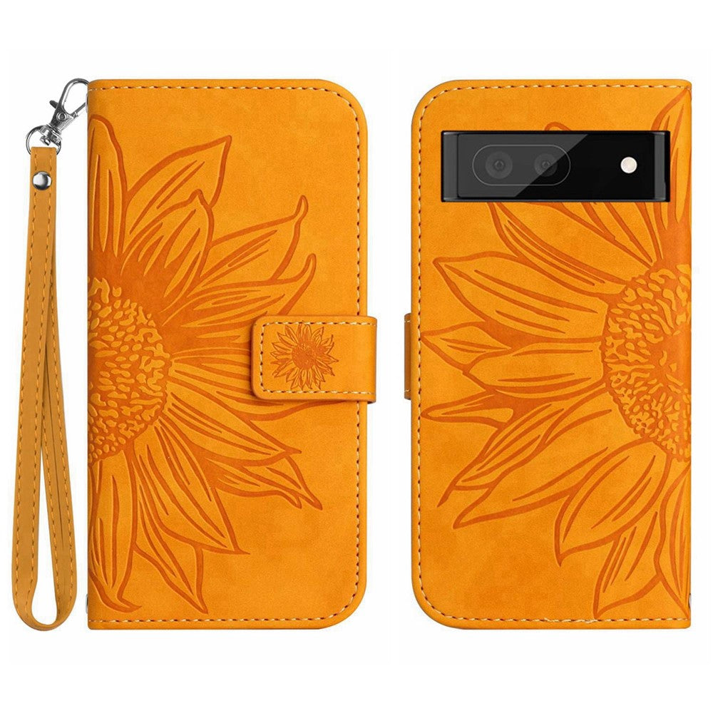 Pixel 7 Pro 5G Wallet-Hülle – Sonnenblume aufgedruckt, mit Ständer & Riemen