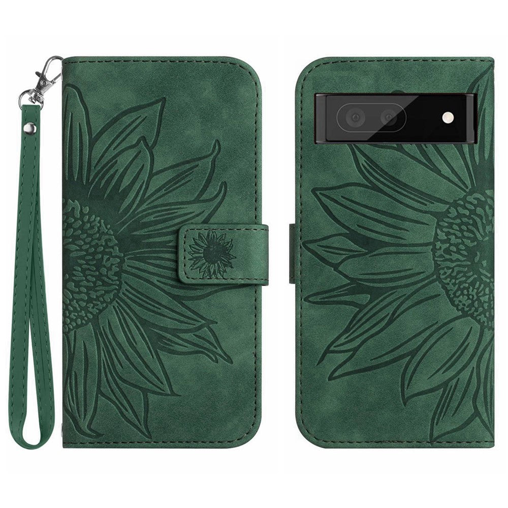 Pixel 7 Pro 5G Wallet-Hülle – Sonnenblume aufgedruckt, mit Ständer & Riemen