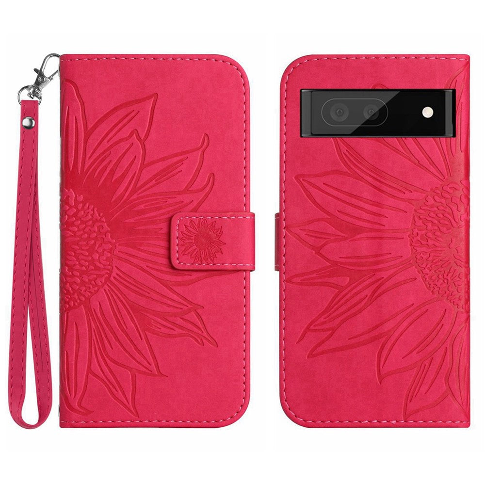 Pixel 7 Pro 5G Wallet-Hülle – Sonnenblume aufgedruckt, mit Ständer & Riemen