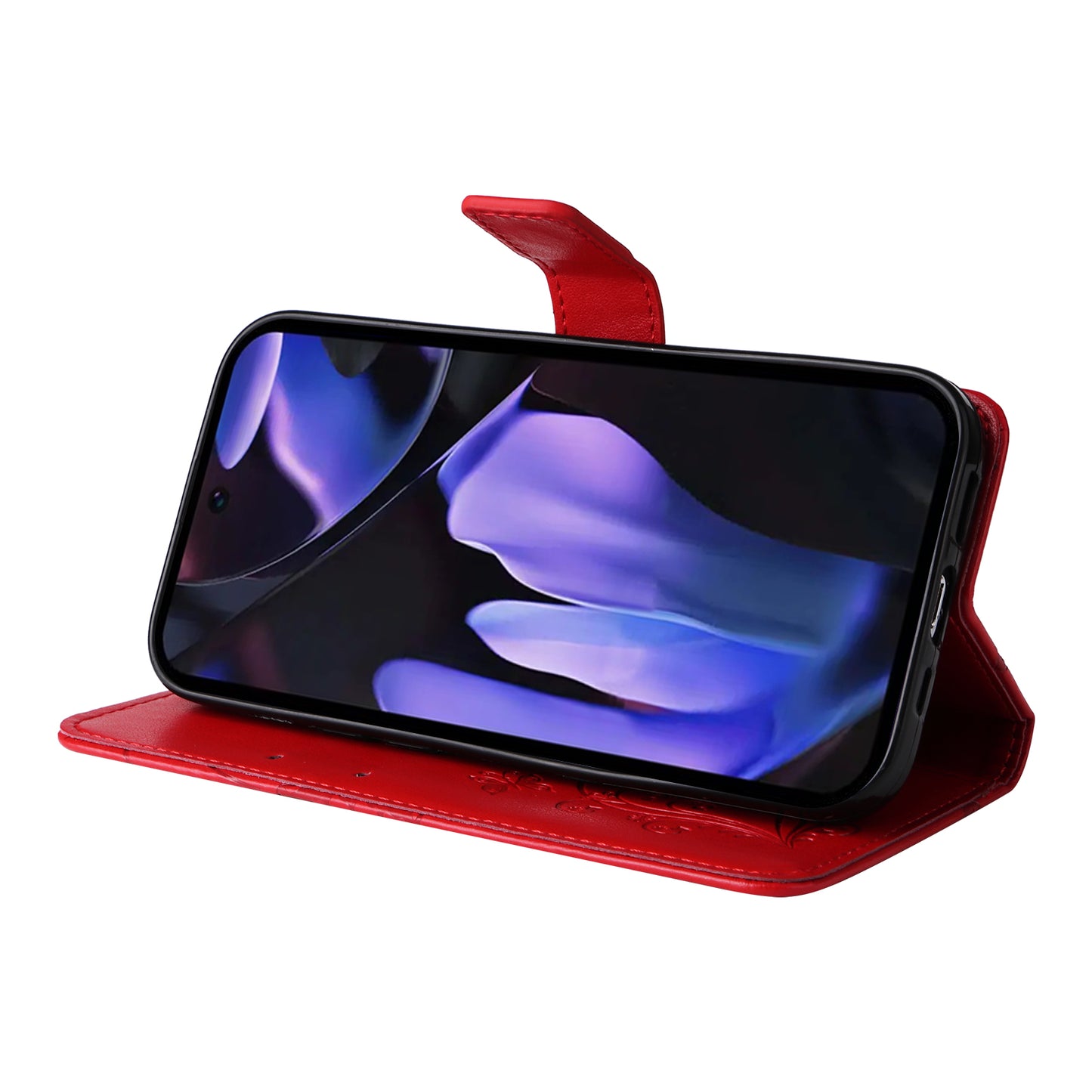 Pixel 9a Wallet-Hülle – Schmetterling Aufgedruckt & Mit Ständer und Riemen