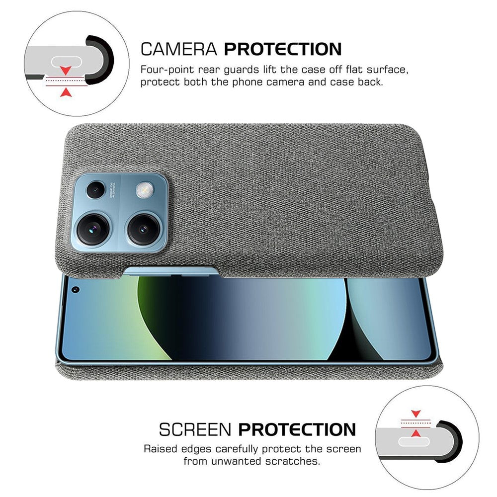 For Xiaomi Redmi Note 14S 4G Phone Case Cloth Texture Anti-Scratch Protective PC Back Cover