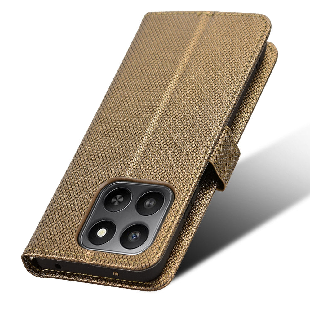 For Honor 400 Smart 5G / 4G / X7d 4G Leather Wallet Case with Strap Diamond Texture Phone Cover