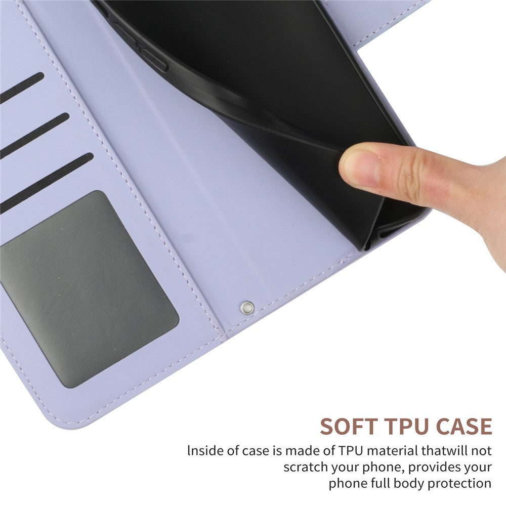 Skin-Touch Feeling Flip Phone Case for Honor 70 5G, Imprinted Sunflower Stand PU Leather Bump Proof Magnetic Wallet Cover with Strap