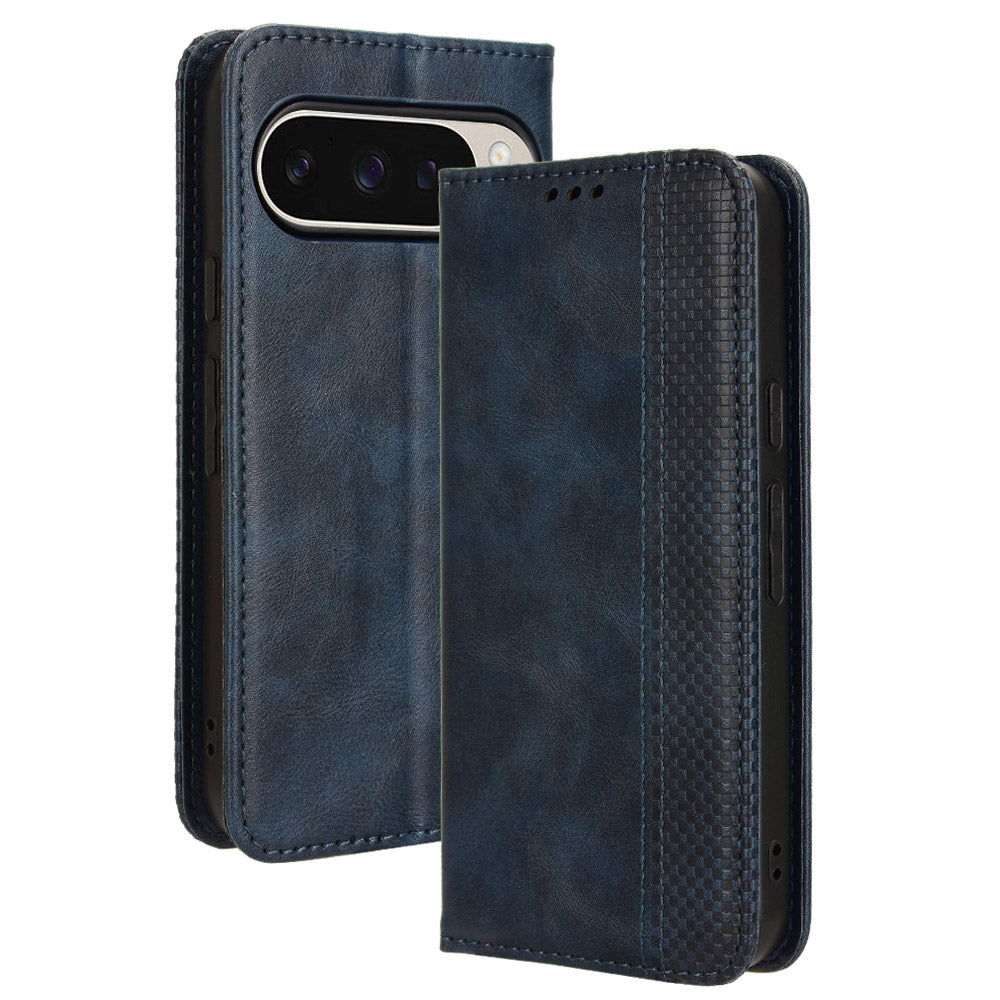 Pixel 10 / 10 Pro Lederhülle – Mit Brieftaschenfunktion, Ständer & Retro-Textur