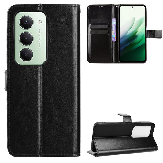 Xiaomi Redmi 15 4G (EU) (171mm) Handyhülle – PU-Ledertasche mit Riemen und Crazy Horse-Textur