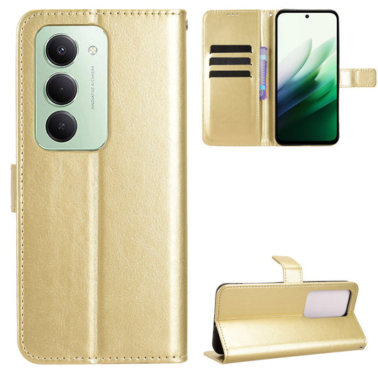Xiaomi Redmi 15 4G (EU) (171mm) Handyhülle – PU-Ledertasche mit Riemen und Crazy Horse-Textur