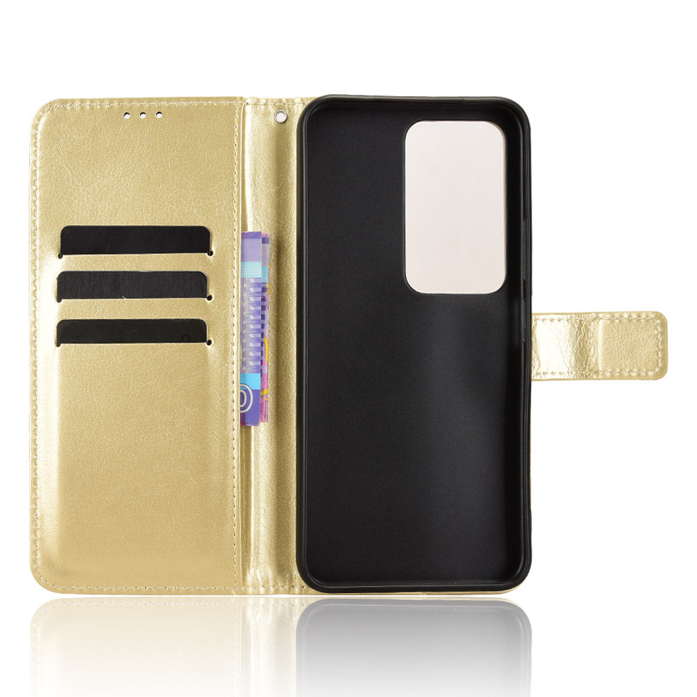 For Xiaomi Redmi 15 4G (EU) (171mm) PU Leather Case with Strap Crazy Horse Texture Phone Wallet Cover