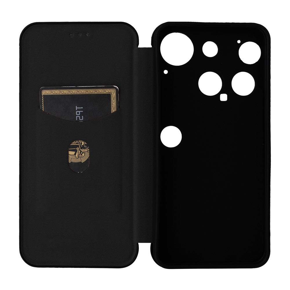 Nothing Phone (3) 5G Wallet-Handyhülle – Mit Carbonfaser-Textur, Kartenhalter, Lederständer