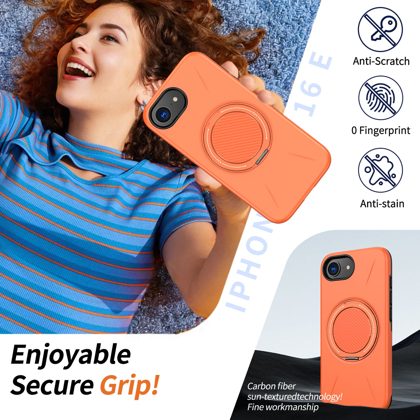 iPhone 16e Magnetische Hülle – mit drehbarem Ständer & elegantem Design