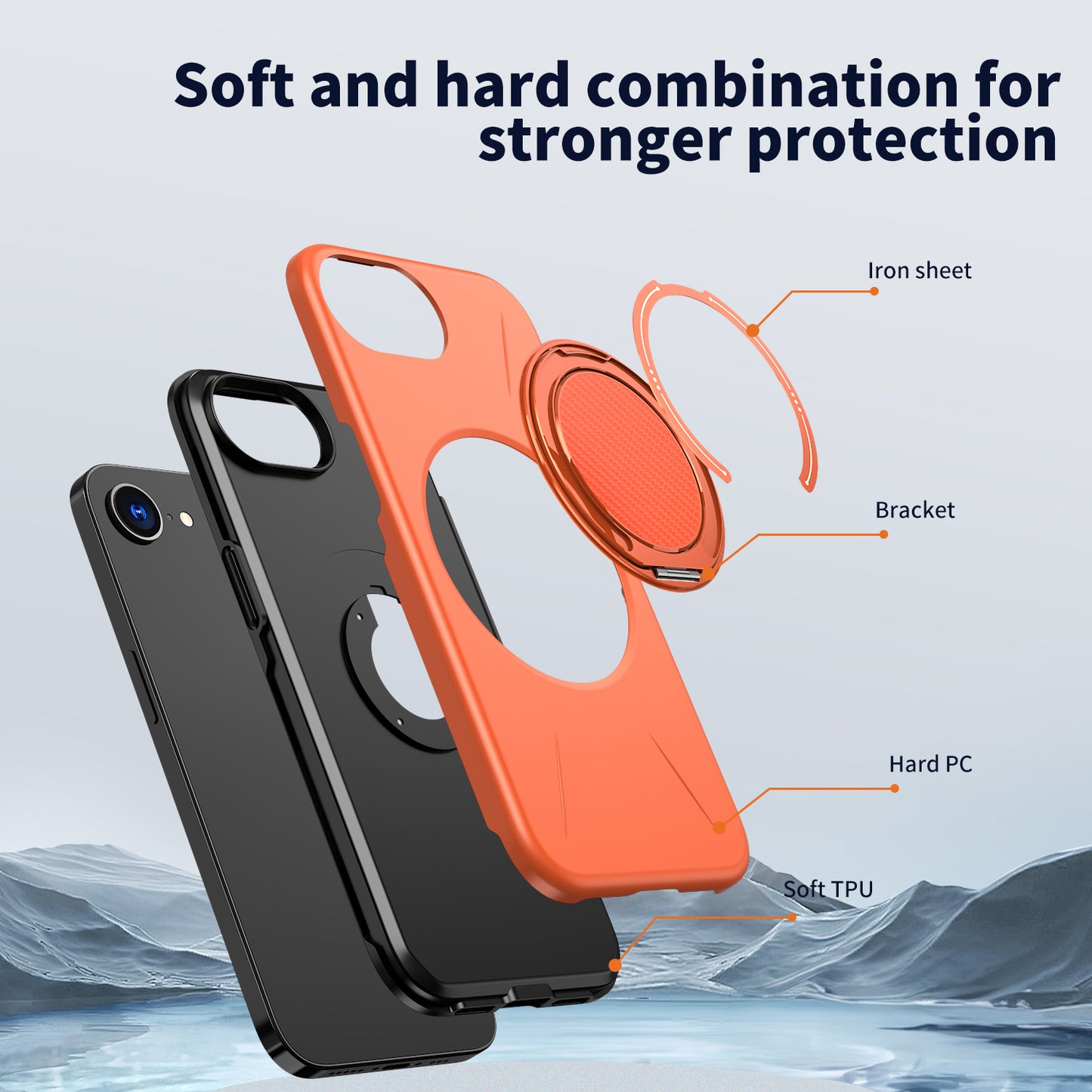 iPhone 16e Magnetische Hülle – mit drehbarem Ständer & elegantem Design