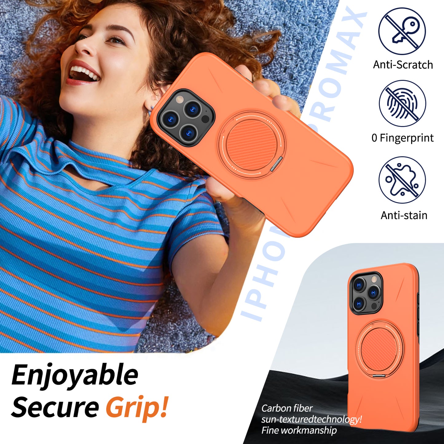 iPhone 16 Pro Magnetische Hülle – mit drehbarem Ständer & elegantem Design
