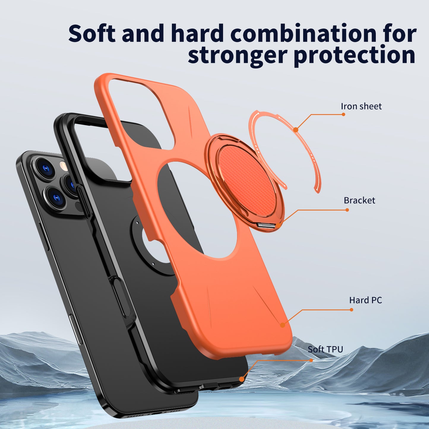 iPhone 16 Pro Max Magnetische Hülle – mit drehbarem Ständer & elegantem Design