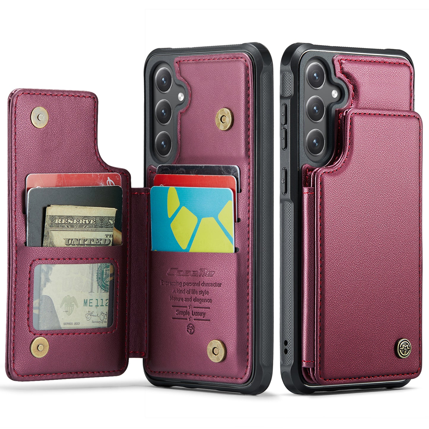 Galaxy S25 FE Faltbare Wallet-Hülle – RFID & 5 Kartenfächer
