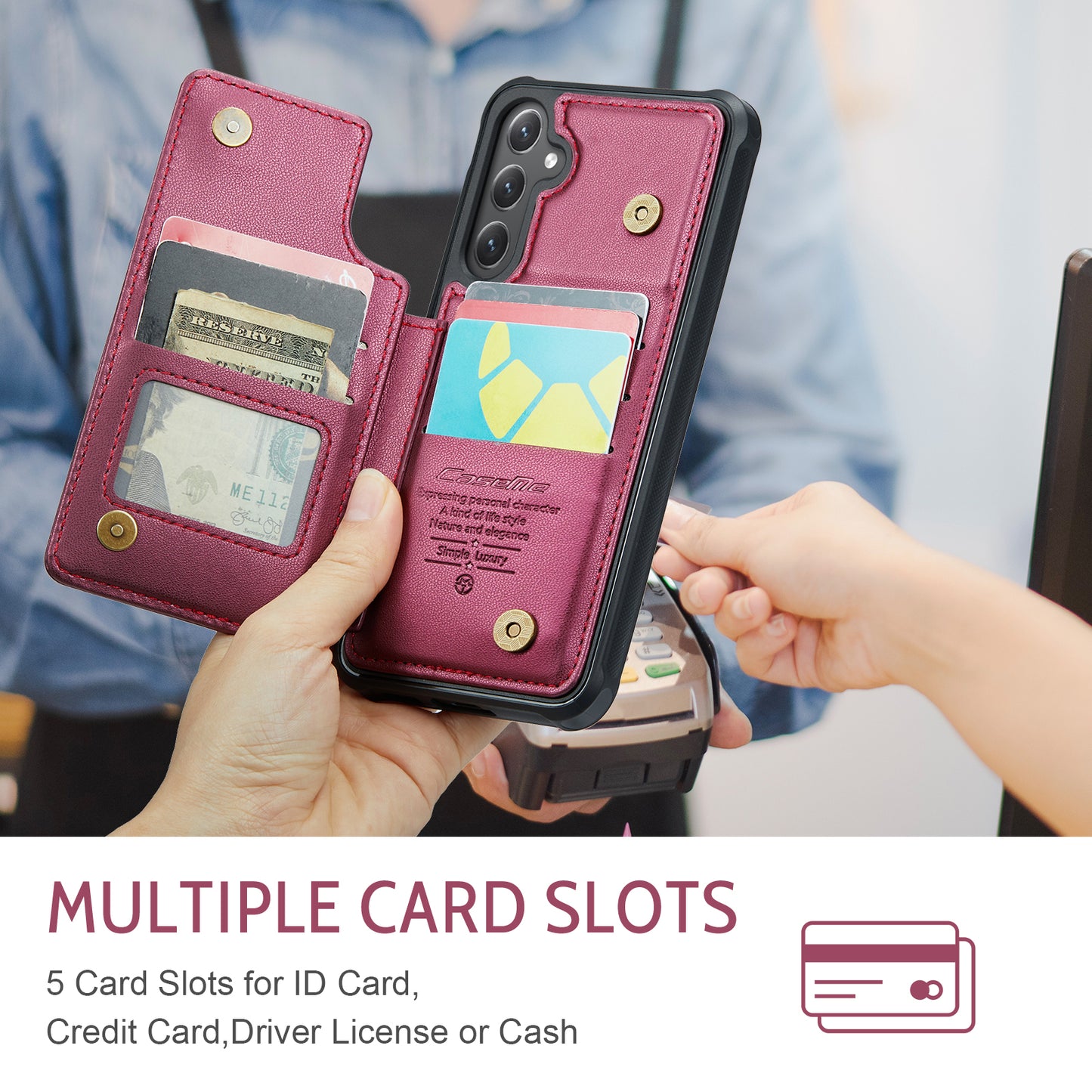 Galaxy S25 FE Faltbare Wallet-Hülle – RFID & 5 Kartenfächer