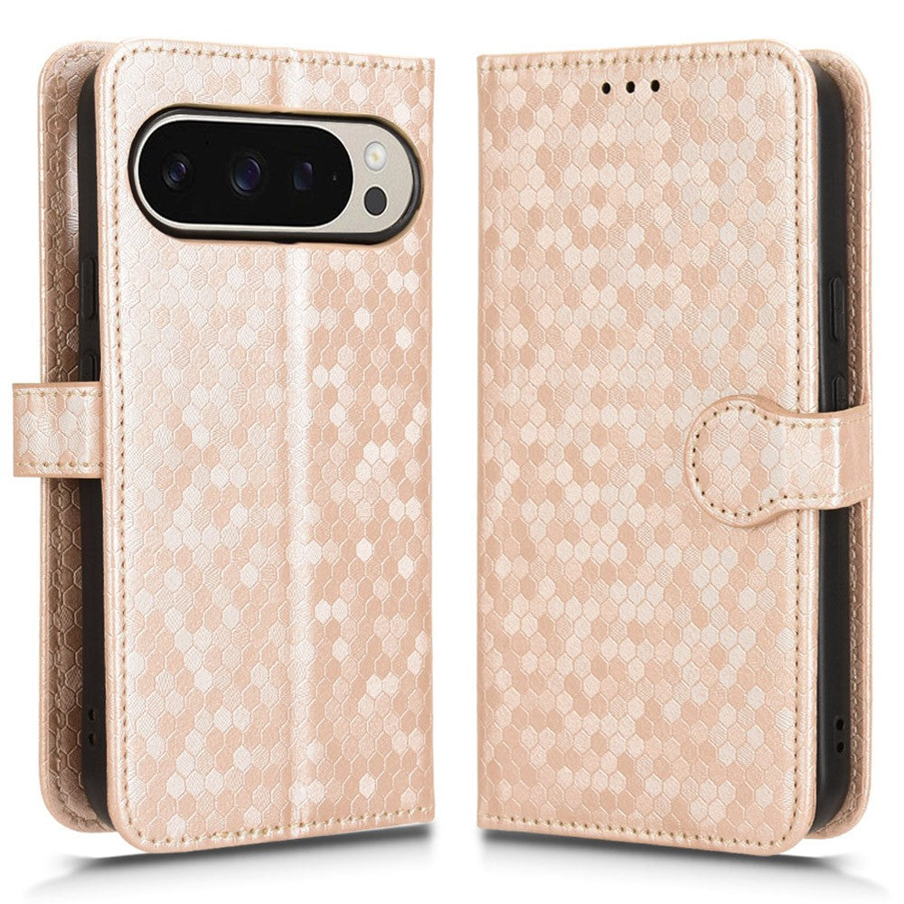 Pixel 10 Pro / 10 Wallet-Hülle – Gepunktetes Design mit Handschlaufe & Kartenfächern