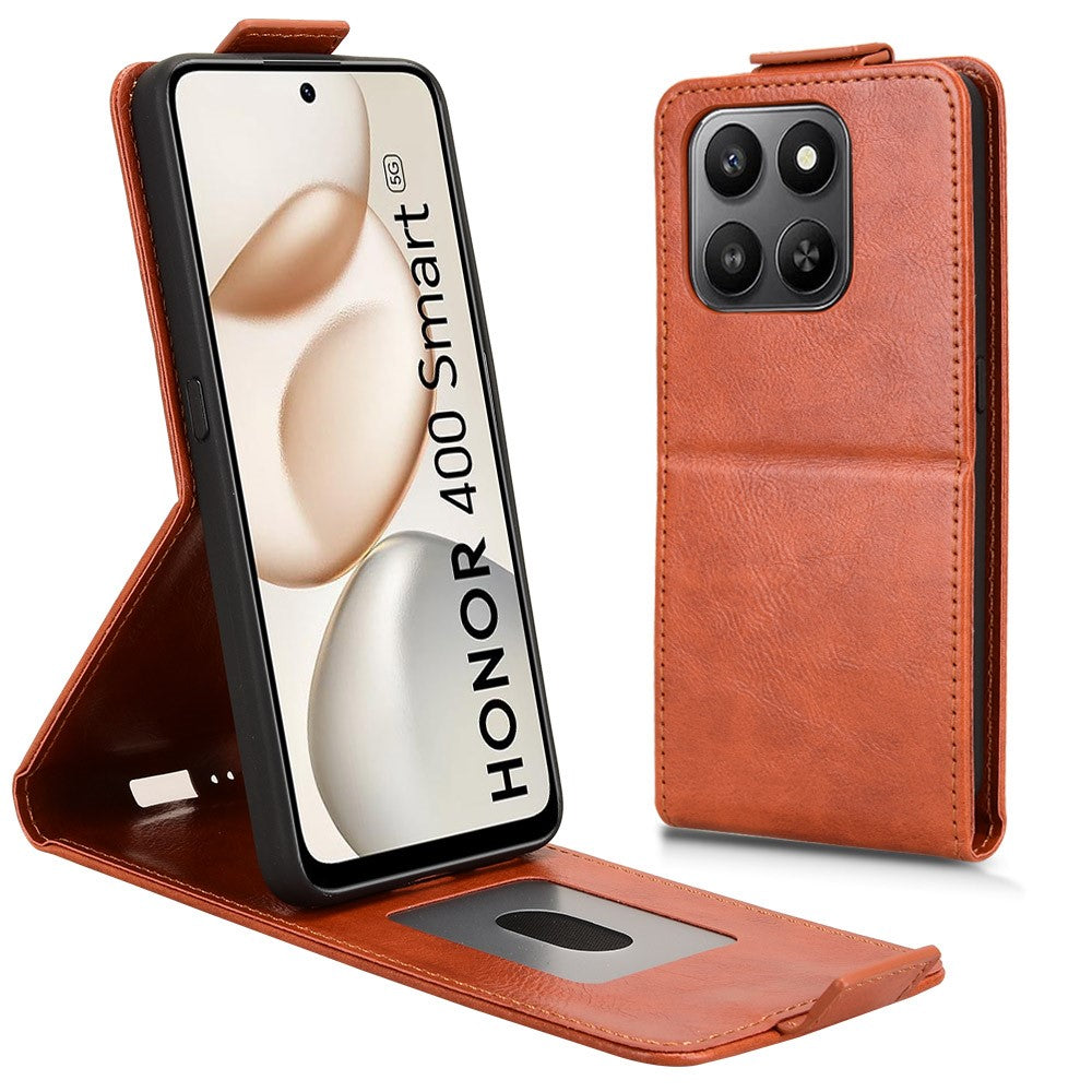 For Honor 400 Smart 5G / 4G / X7d 4G Stand Case Magnetic Clasp Vertical Flip Leather Phone Cover with Card Holder