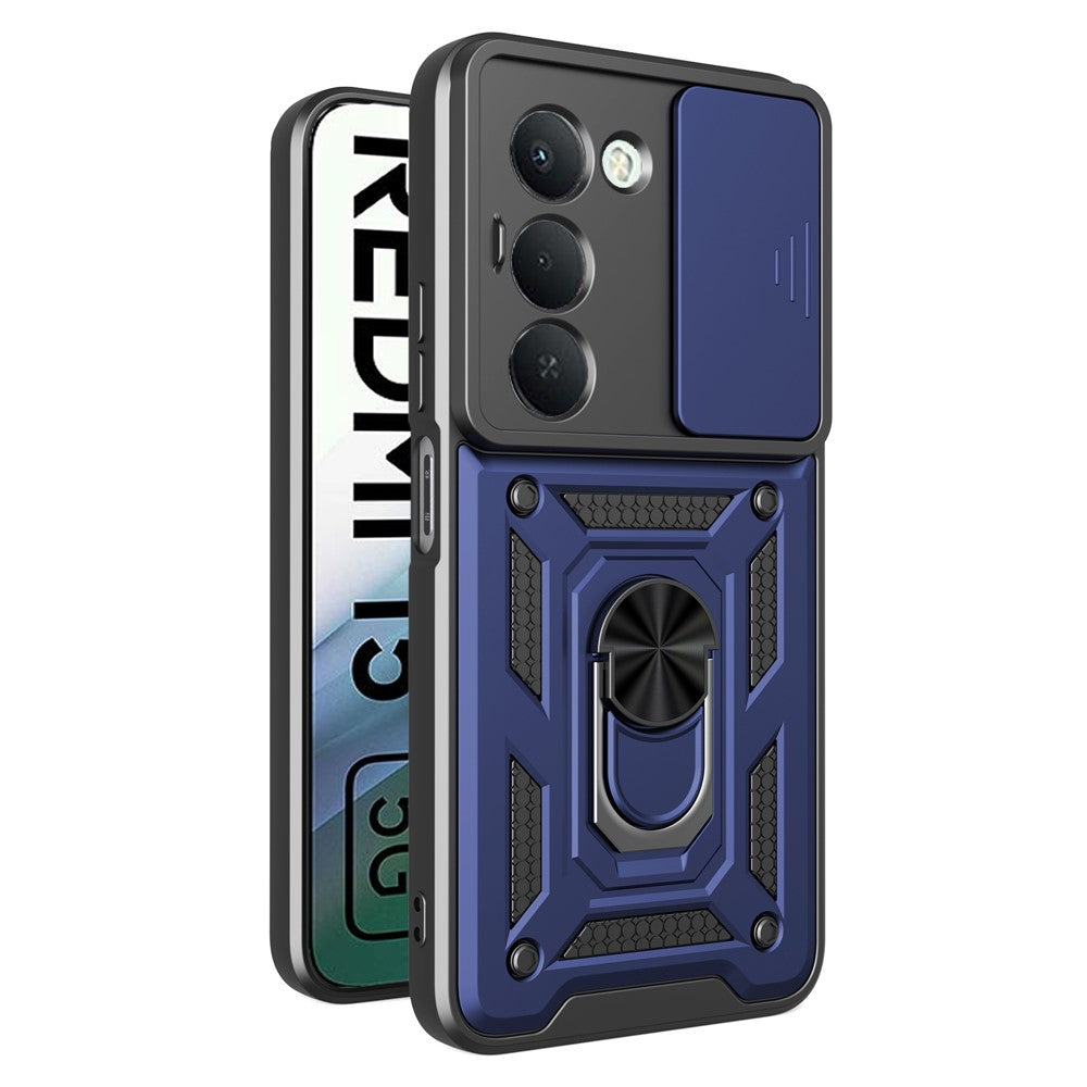 For Xiaomi Redmi 15 5G (Global) (169mm) Case with Slide Camera Lid PC + TPU Kickstand Phone Cover