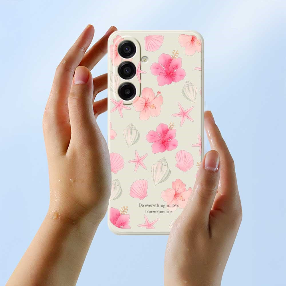 Galaxy A17 5G/4G Blumenhülle – Zartes Pfirsichblüten-Design