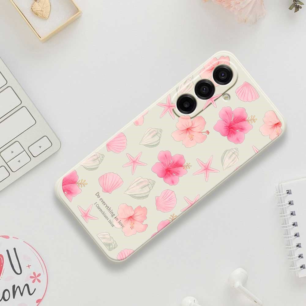 Galaxy A17 5G/4G Blumenhülle – Zartes Pfirsichblüten-Design