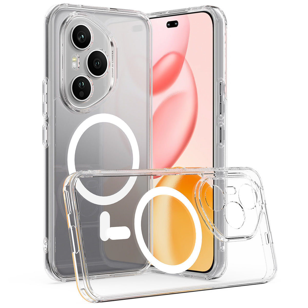 Honor 400 Pro 5G (Global) Transparente Handyhülle – Magnetisch, aus TPU- & Acryl-Rückseite