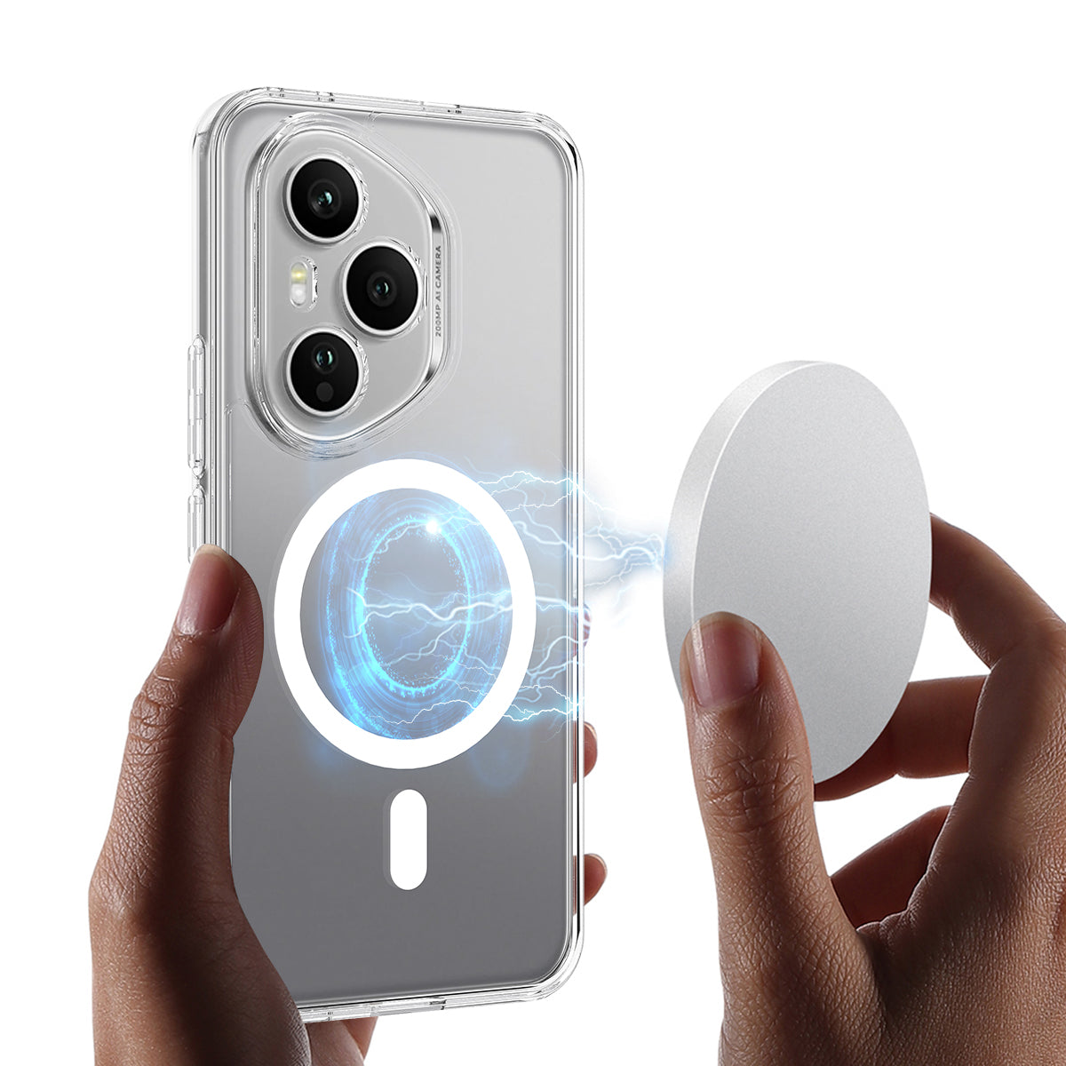 Honor 400 Pro 5G (Global) Transparente Handyhülle – Magnetisch, aus TPU- & Acryl-Rückseite