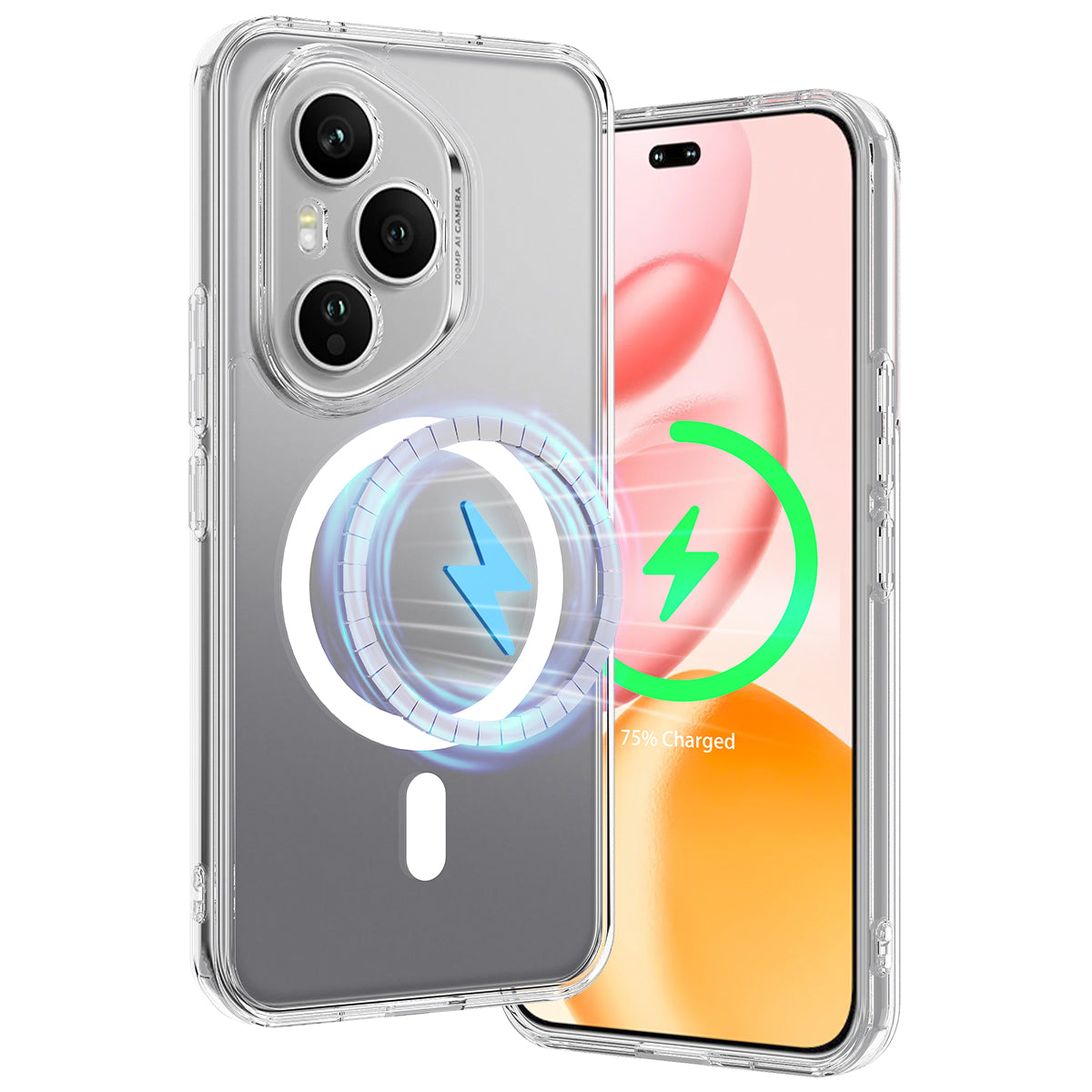 Honor 400 Pro 5G (Global) Transparente Handyhülle – Magnetisch, aus TPU- & Acryl-Rückseite