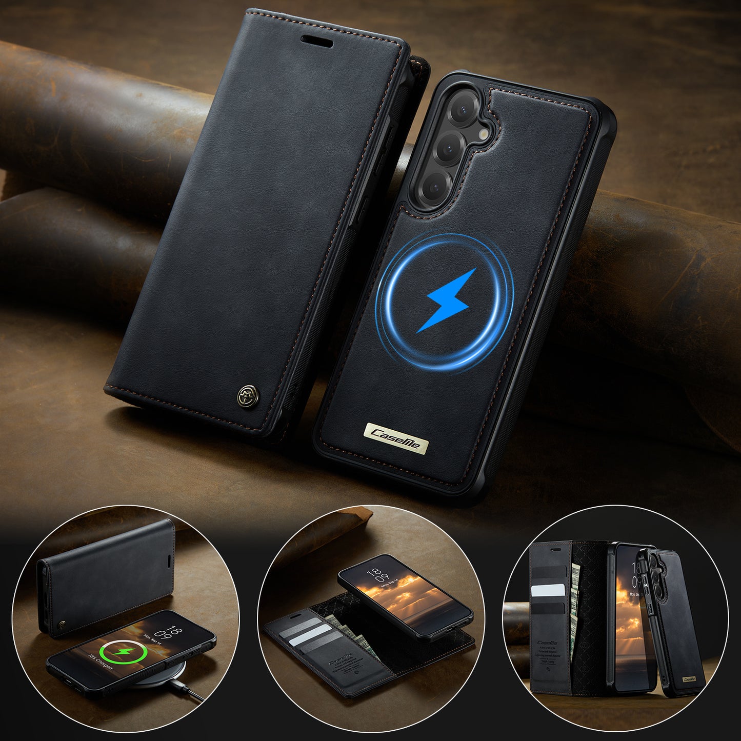 Galaxy S25 FE Wallet-Hülle – Kompatibel mit MagSafe mit RFID-Blockierung