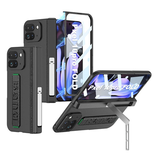 Google Pixel 10 Pro Fold Handyhülle – GKK Gehäuse mit Handschlaufe/Hartglasfolie, magnetischer Scharnierschutz, PC