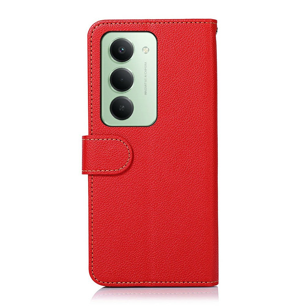 KHAZNEH For Xiaomi Redmi 15 4G (EU) (171mm) Case RFID Blocking Wallet Litchi Texture PU Leather Phone Cover with Strap