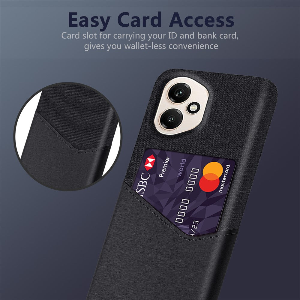 For Honor 400 5G (Global) Case PU Leather Cloth Texture Hard PC Phone Cover with Card Holder