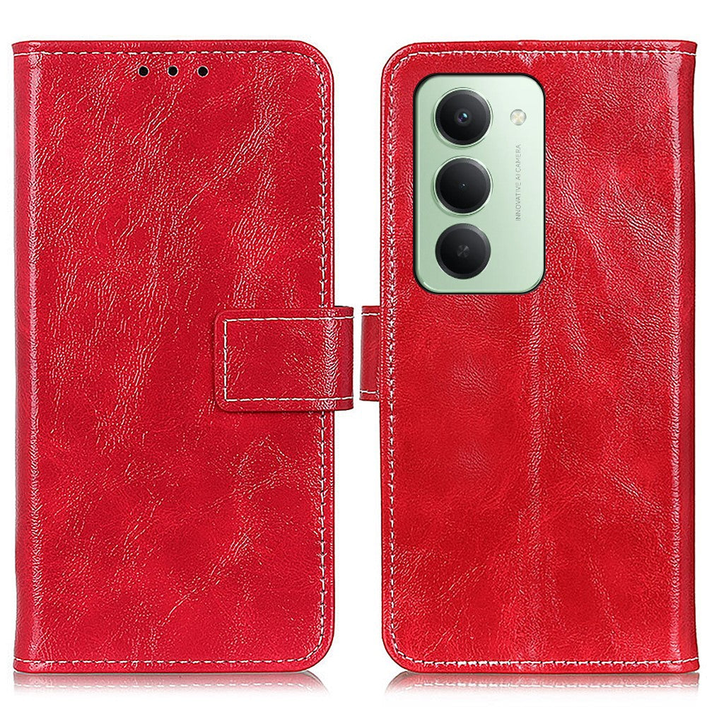 For Xiaomi Redmi 15 4G (EU) (171mm) Case Wallet Leather Phone Cover Crazy Horse Texture