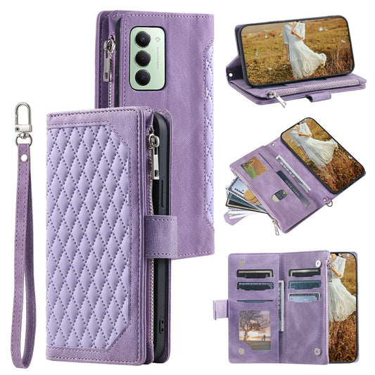 Xiaomi Redmi 15 4G (EU) (171mm) / Xiaomi Redmi 15 5G (EU) (171mm) Wallet-Handyhülle – 4G (EU) (171 mm) Rautensteppung Line PU-Leder- mit Handschlaufe