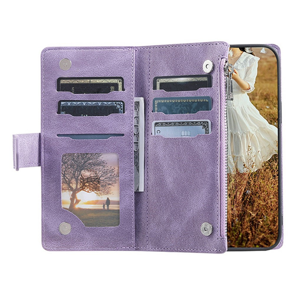 For Xiaomi Redmi 15 5G (EU) (171mm)  /  4G (EU) (171mm) Wallet Case Rhombus Stitching Line PU Leather Phone Cover with Wrist Strap