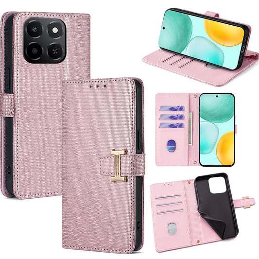 Honor X6c 4G Handyhülle – Metall-I-Schnalle PU-Leder-Brieftaschen