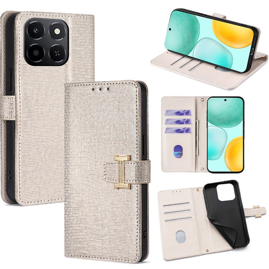 Honor X6c 4G Handyhülle – Metall-I-Schnalle PU-Leder-Brieftaschen
