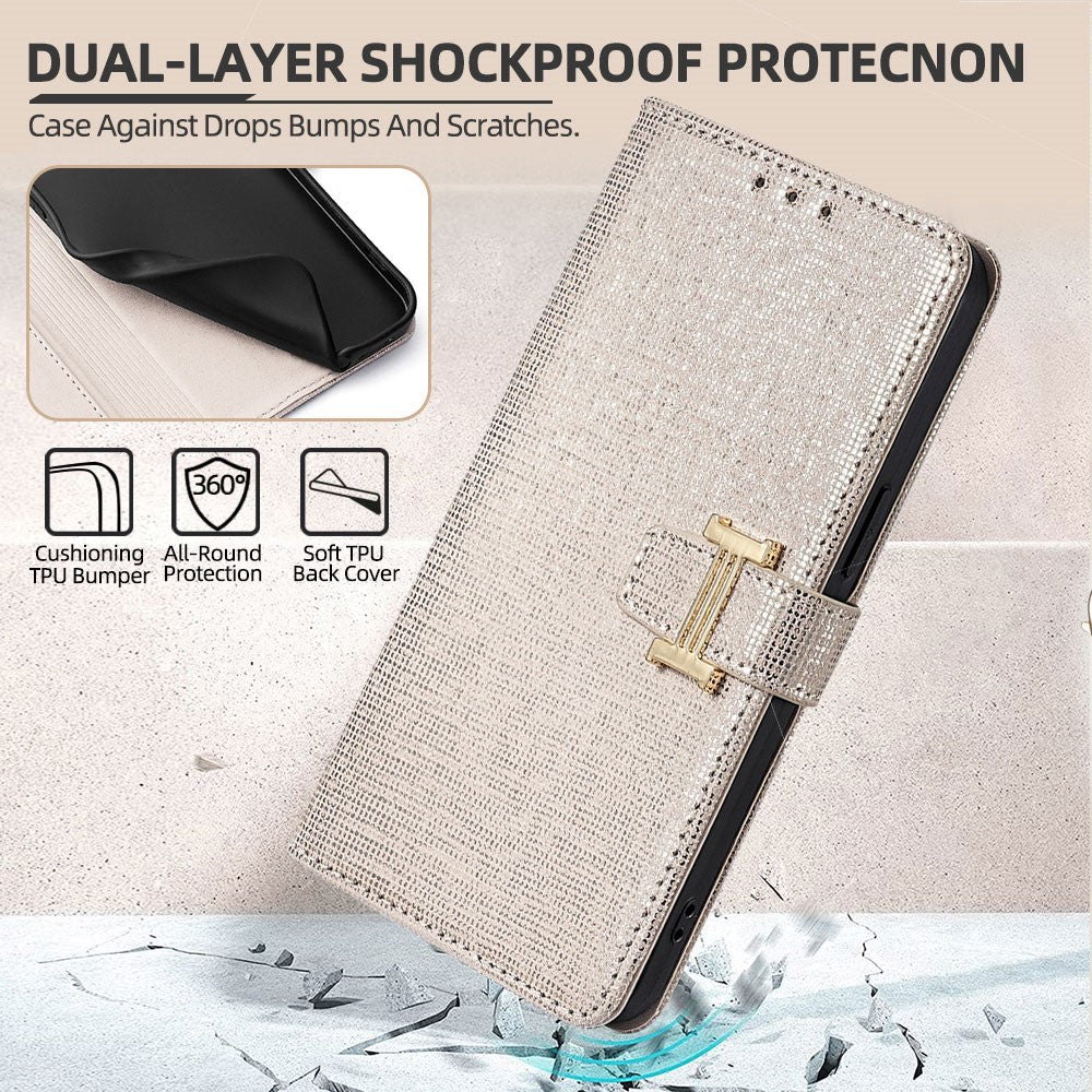 For Honor Magic8 Lite 5G / X9d 5G / X70 5G Case Metal I-Buckle PU Leather Wallet Phone Cover