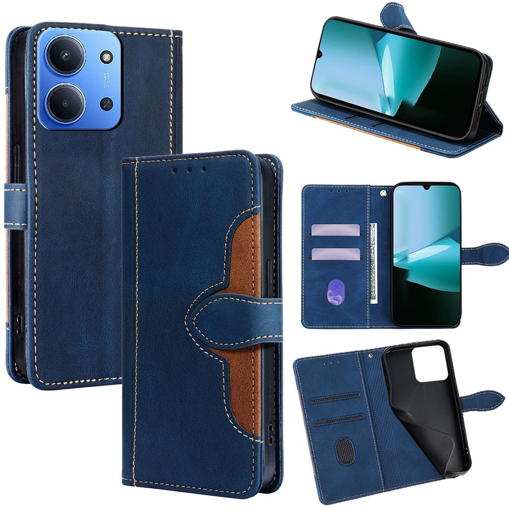 Leather Case for Xiaomi Redmi 15C 4G (EU) (173mm) / 15C 5G (EU) (173mm) / Poco C85 4G (173mm) Wallet Phone Cover with Straw Hat Magnetic Clasp