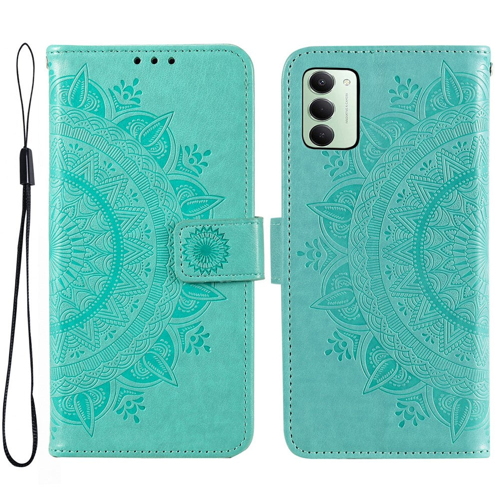 For Xiaomi Redmi 15 5G (Global) (169mm) Stand Case Imprinted Totem PU Leather Wallet Phone Cover with Wrist Strap