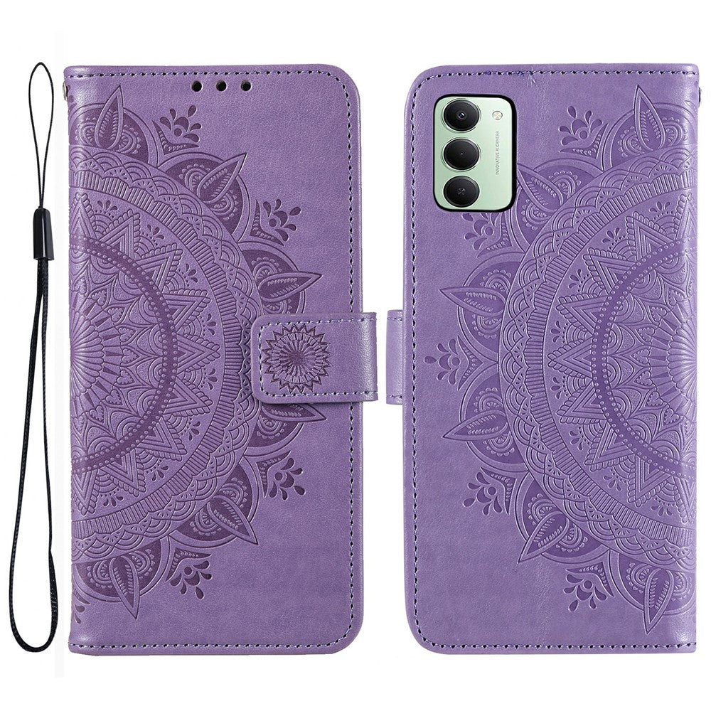 For Xiaomi Redmi 15 5G (Global) (169mm) Stand Case Imprinted Totem PU Leather Wallet Phone Cover with Wrist Strap