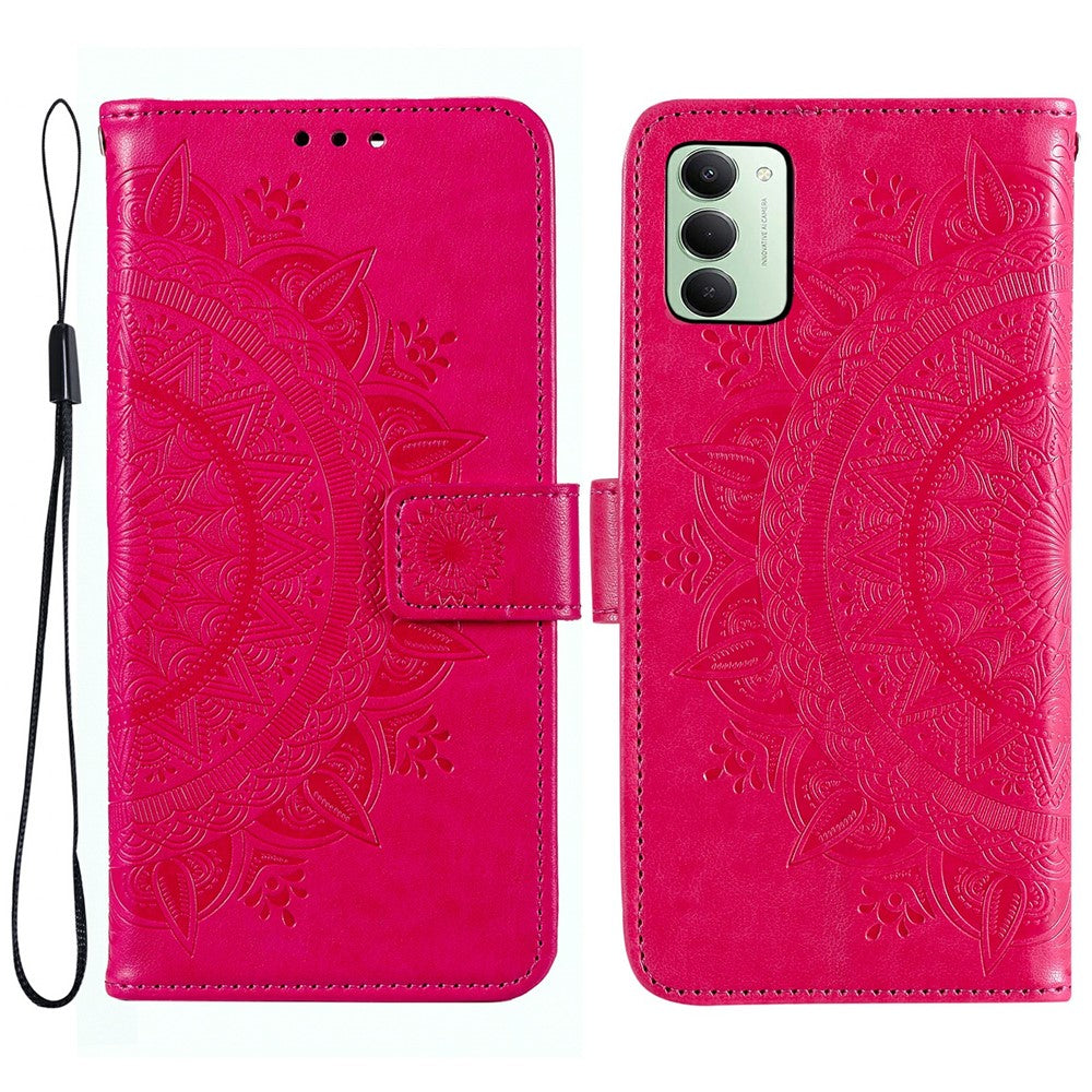 For Xiaomi Redmi 15 5G (Global) (169mm) Stand Case Imprinted Totem PU Leather Wallet Phone Cover with Wrist Strap