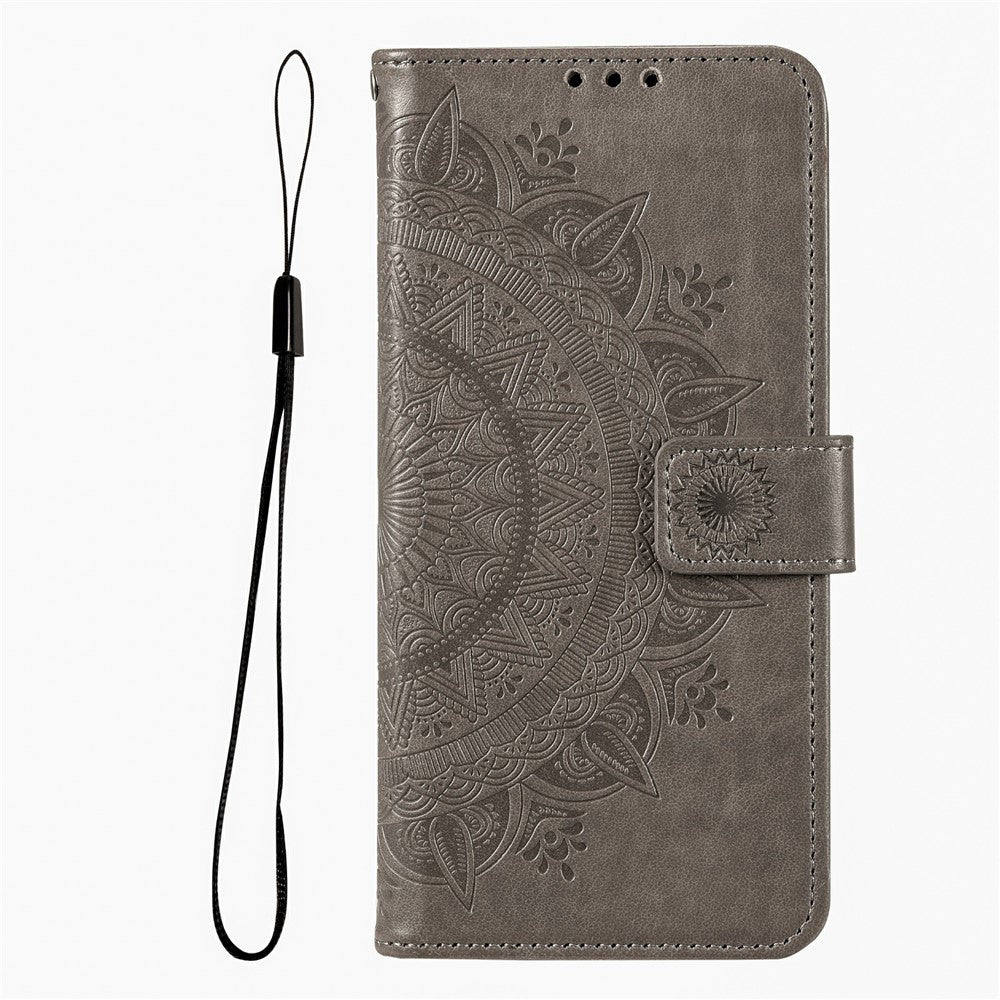 For Xiaomi Redmi 15 5G (Global) (169mm) Stand Case Imprinted Totem PU Leather Wallet Phone Cover with Wrist Strap