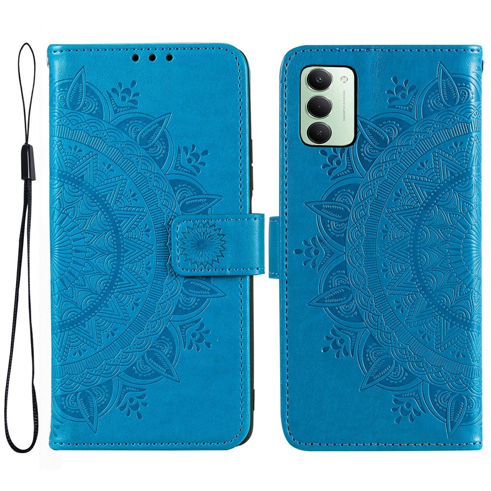 For Xiaomi Redmi 15 5G (Global) (169mm) Stand Case Imprinted Totem PU Leather Wallet Phone Cover with Wrist Strap